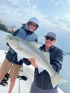 Striped bass caught by two anglers in Portsmouth