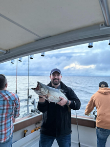 One angler with a 17-inch fish caught while fishing in Muskegon