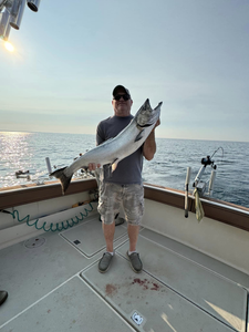 One person fishing in Muskegon