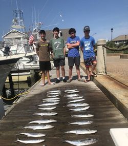 Six king mackerel caught during a fishing trip in Morehead City