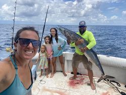 A single blackfin tuna fish caught while fishing in Shalimar