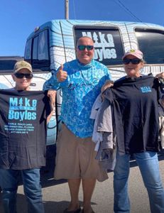 Three anglers enjoying a fishing trip in FL