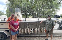 Three anglers enjoying a fishing trip in Texas