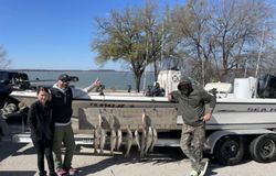 Four people enjoying a fishing trip in Texas