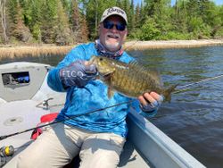 A single 15-inch fish caught while fishing in Nestor Falls