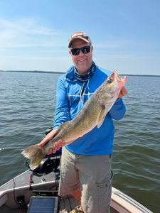 Walleye fishing catch on boat in Nestor Falls Ontario
