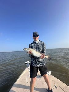 One person fishing at Matagorda