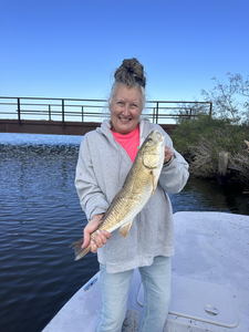 Beautiful Matagorda Bay redfish caught on the deck!