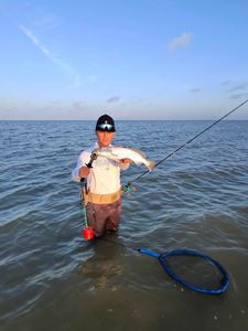 Speckled trout catch while wade fishing in Matagorda TX waters