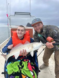 One redfish caught by two people in Matagorda