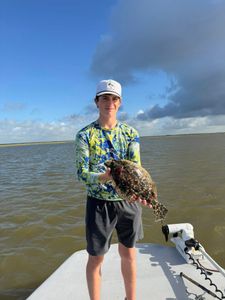 Southern flounder caught while fishing in Matagorda TX waters