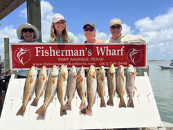 10 redfish caught while fishing in TX