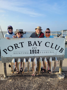 9 fishing rods with a beautiful TX landscape in the background