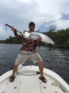 A person fishing in an unknown location