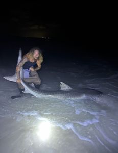 Lone angler reeling in a big catch in FL