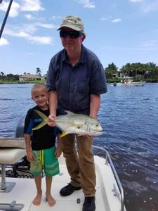 Crevalle Jack fish caught by two people in MS