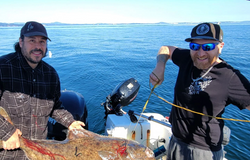 A pair of anglers enjoying a fishing trip in Sooke