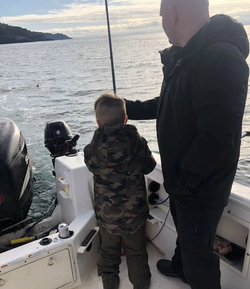 Angler fishing on the shore in Sooke