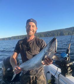 A single angler fishing in Sooke