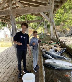 Two people fishing in Sooke