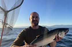 Angler with 21-inch fish caught in Sooke