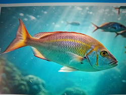 Catching a glimpse of this vibrant beauty in the deep blue.