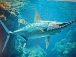 Graceful ocean explorer glides through the depths.