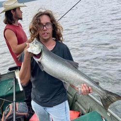 Two people fishing in Michigan