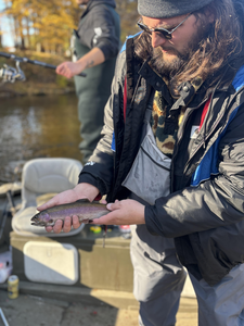 Nice rainbow trout caught jigging in Newaygo today!