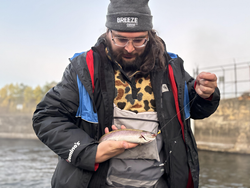 Nice rainbow trout using jigging techniques in Newaygo!