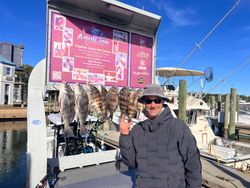 Two big black drum fish caught during a fishing trip in MS