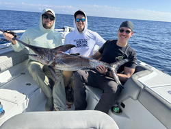 Caught a big one out on the open sea!