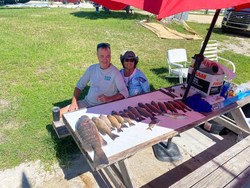 Two people fishing in Marathon, Florida