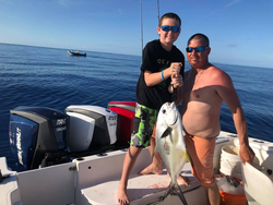 Permit fish caught by two anglers in Florida
