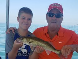 Two people fishing in Marblehead
