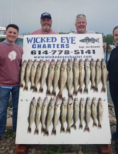 19 sauger and walleye fish caught during fishing in Marblehead