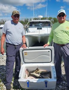 Two people fishing in Marblehead