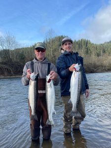 Three Coho salmon caught fishing in OR