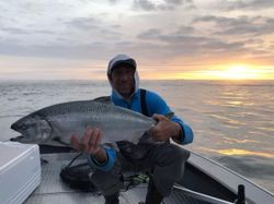 Coho salmon caught during fishing tour in Oregon