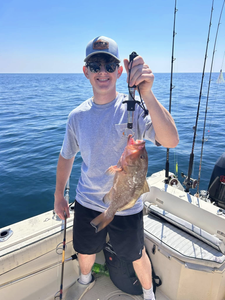 A single red grouper fish caught at Carrabelle