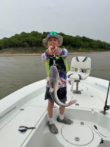 Proud Levi with a chunky Lake Texoma catfish!