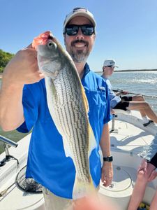 Striped bass caught by two people in Gordonville