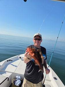 Nice red grouper caught with deep sea jigging in perfect conditions!