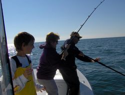Three anglers fishing in North Carolina