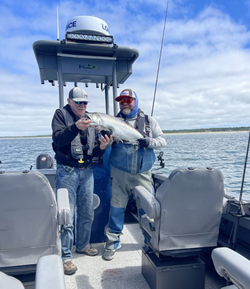 Two anglers fishing in Astoria