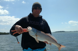 A single person fishing in Englewood