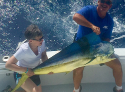 Two anglers fishing in Islamorada, caught a 36-inch fish