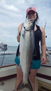Chinook salmon caught while fishing in Minnesota