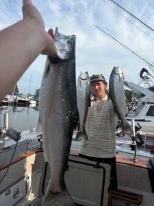 Angler fishing in Knife River