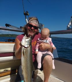 A lone lake trout caught fishing in the Knife River